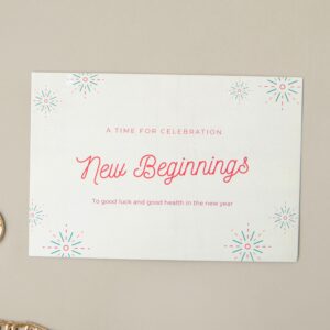 Hand Written New Beginings Card