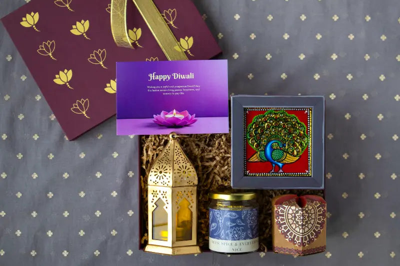 Executive Luxury Hamper in a dark presentation box with gold ribbon